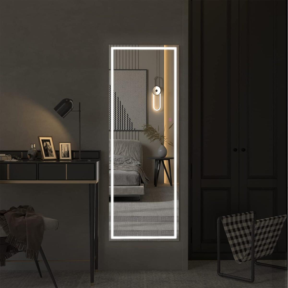 LED Full Length Mirror,Free Standing Floor Mirror - silver / 10.8kg – image 5