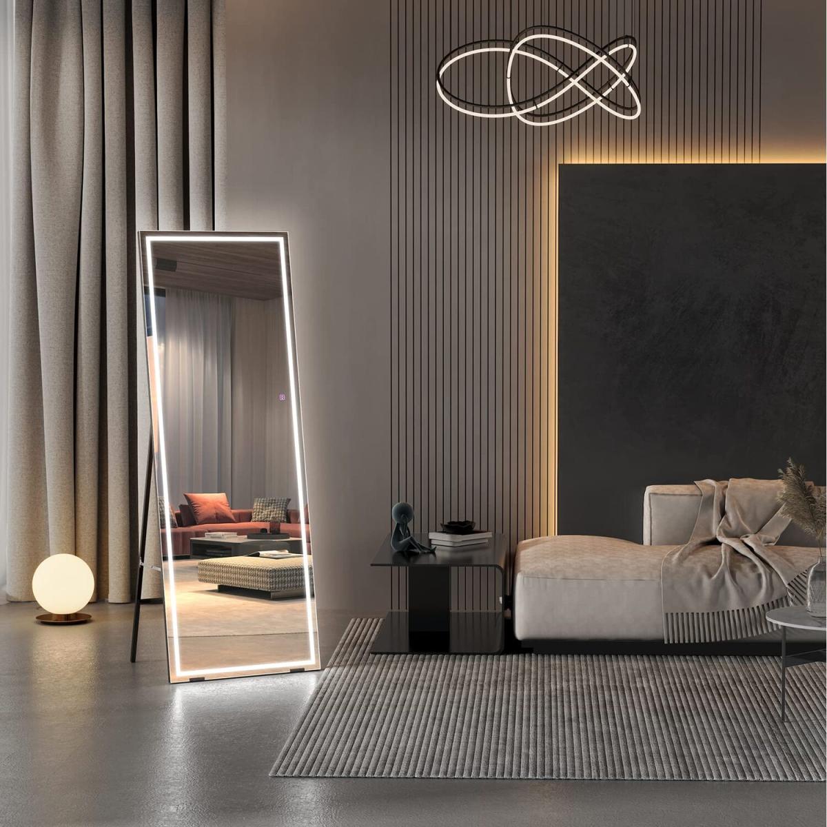LED Full Length Mirror,Free Standing Floor Mirror - silver / 10.8kg – image 6