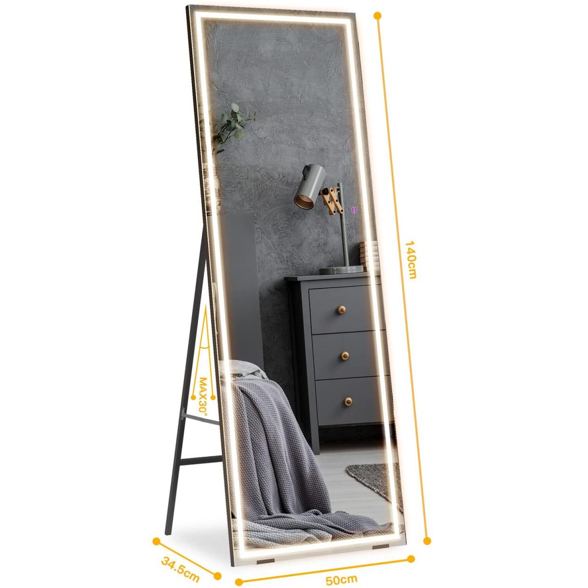 LED Full Length Mirror,Free Standing Floor Mirror - silver / 10.8kg – image 7