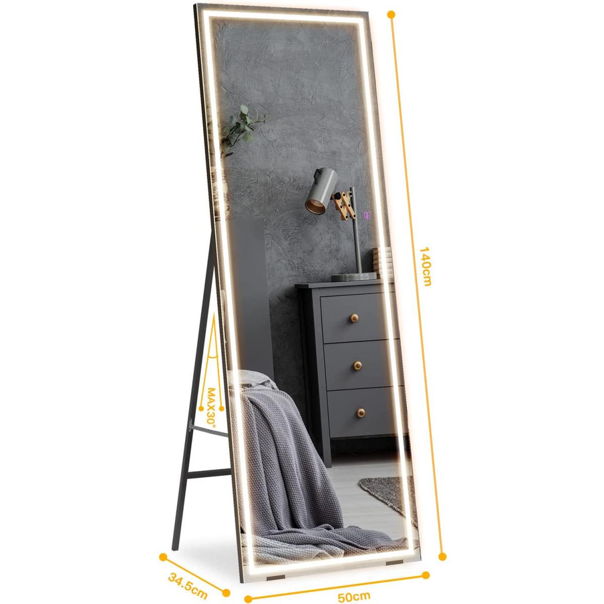 LED Full Length Mirror,Free Standing Floor Mirror - silver / 10.8kg – image 9