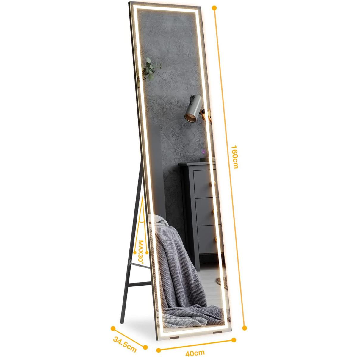 LED Full Length Mirror,Free Standing Floor Mirror - silver / 10.8kg – image 10