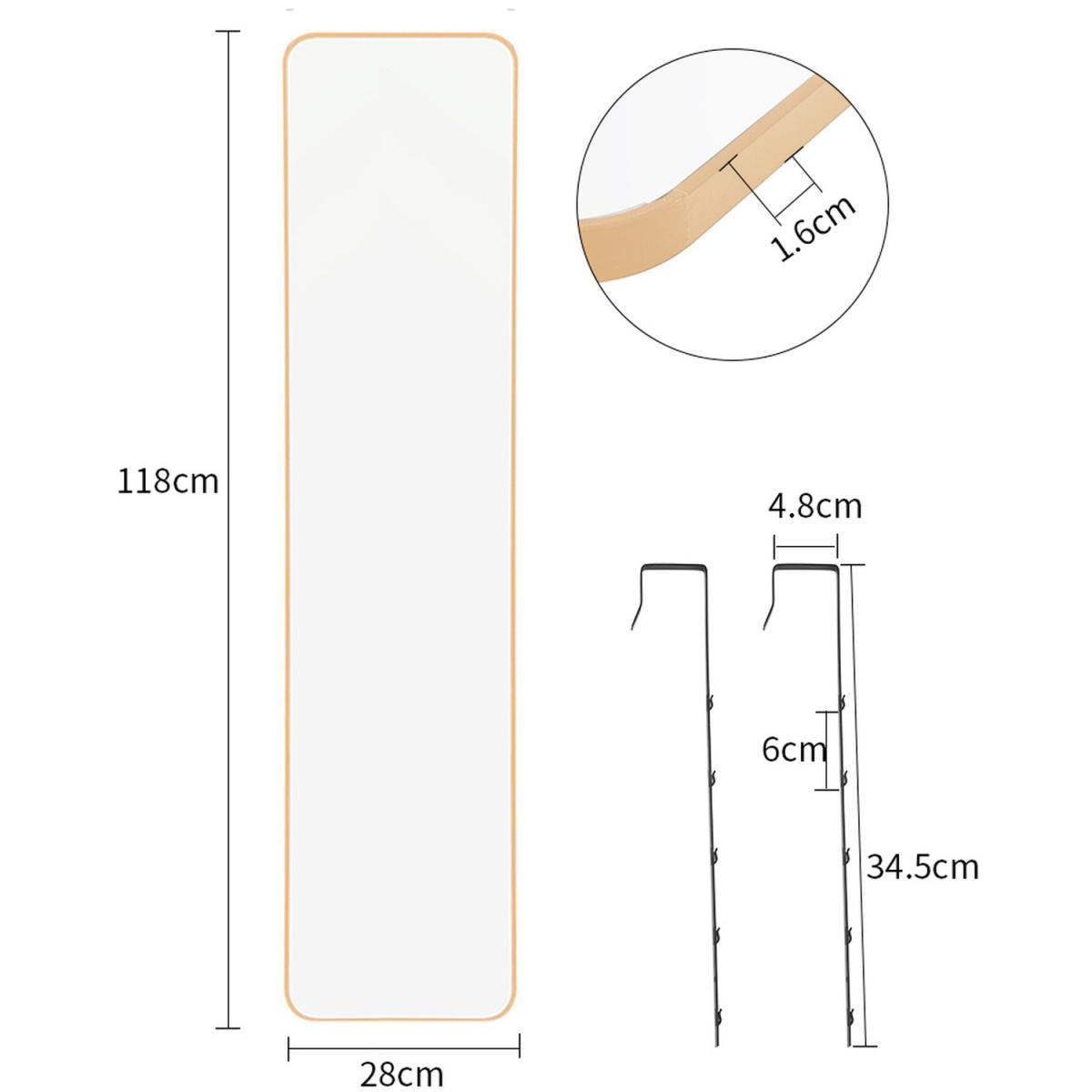 Multifunctional Door Hanging Full-Length Mirror - Champagne Gold – image 5
