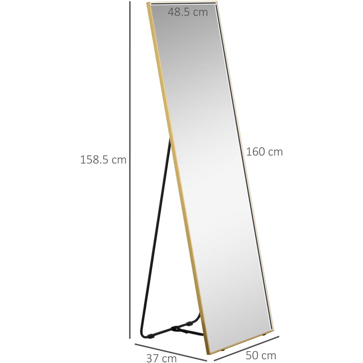 Full Length Mirror Wall-Mounted Rectangle Dressing Mirror Hallway - Gold – image 2