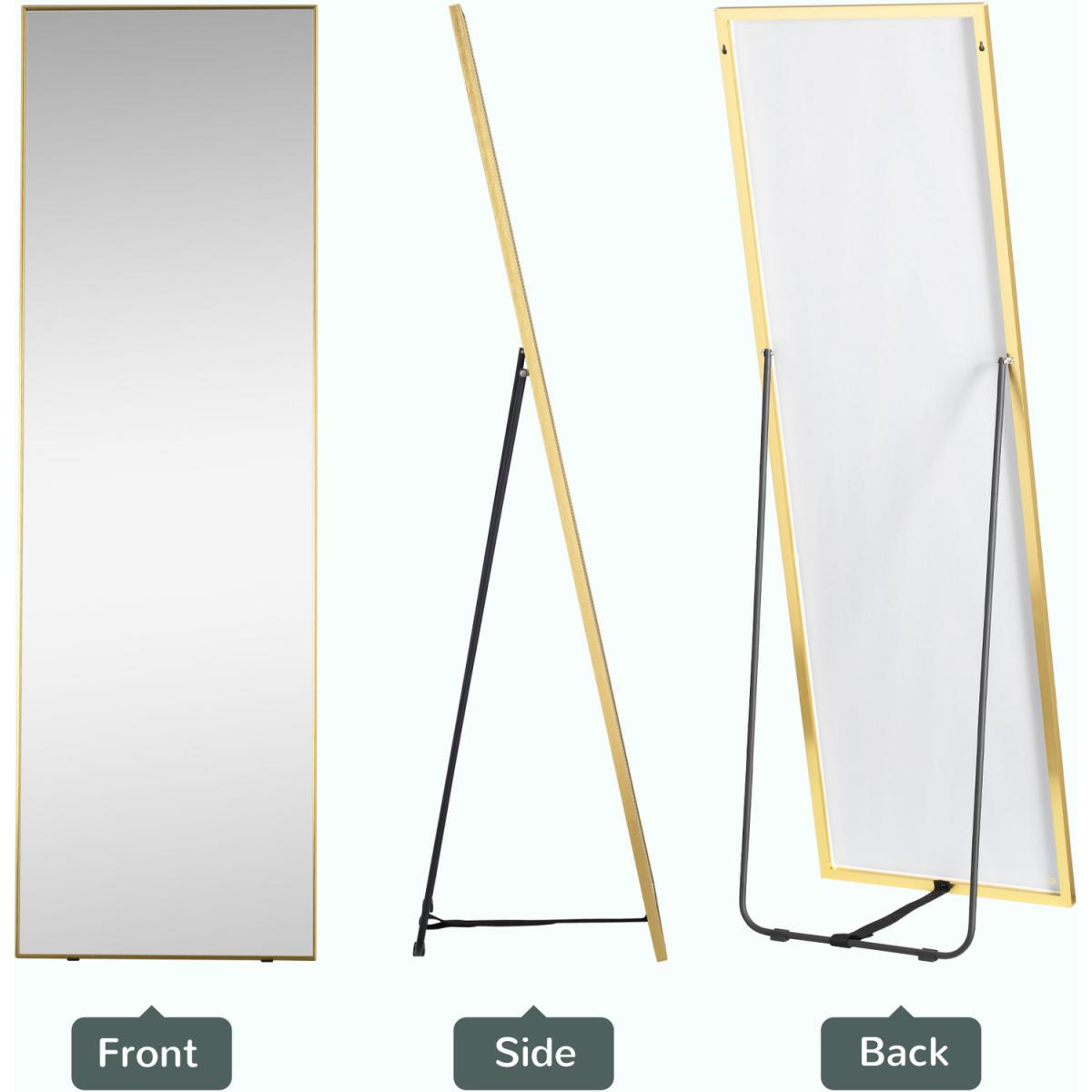 Full Length Mirror Wall-Mounted Rectangle Dressing Mirror Hallway - Gold – image 3