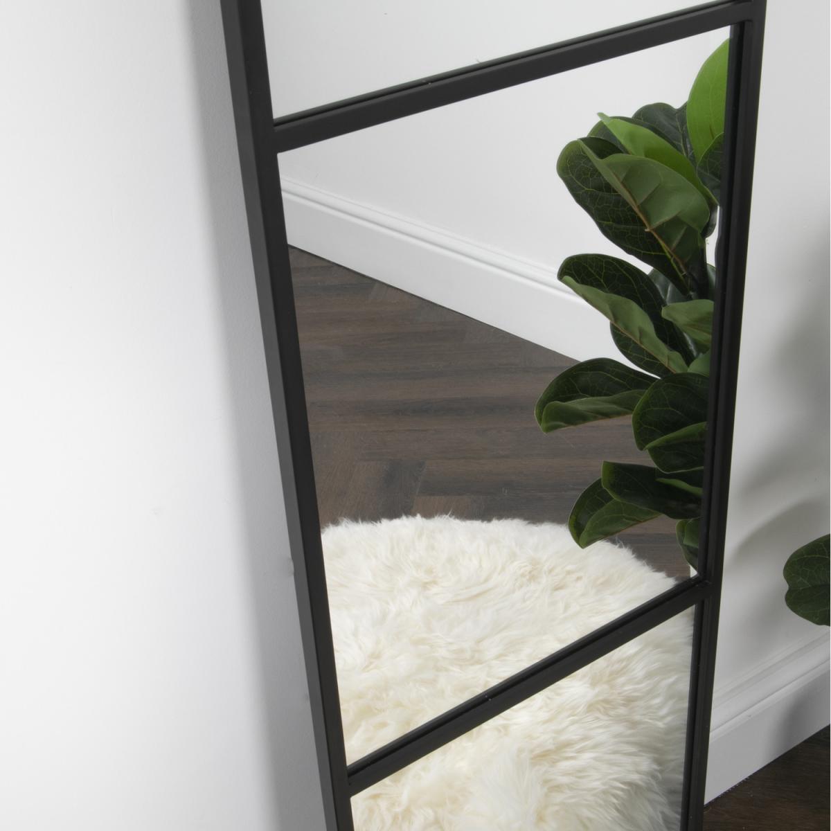 Black Window Style Floor Standing Mirror - Black – image 3
