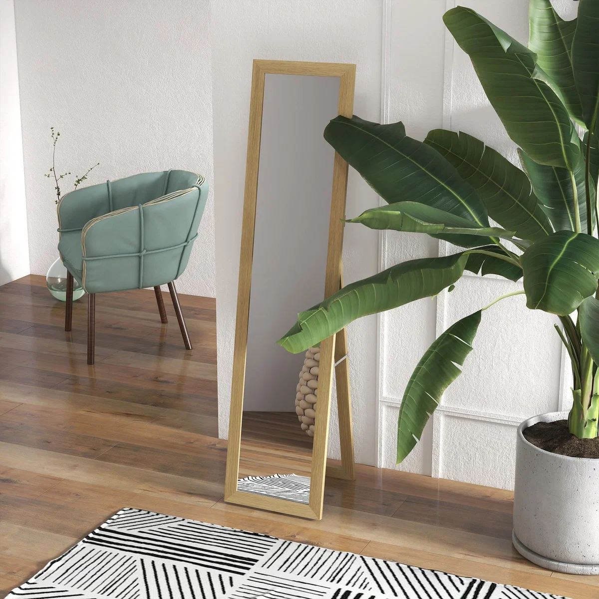Full Length Mirror, Hanging and Freestanding Long Mirror - Neutral – image 1