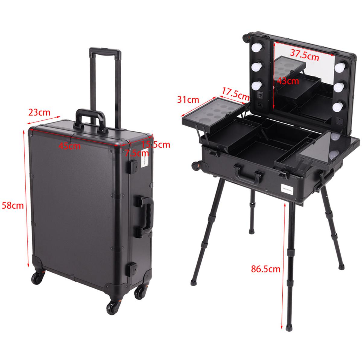 Makeup Case with Mirror Light  - Black – image 2
