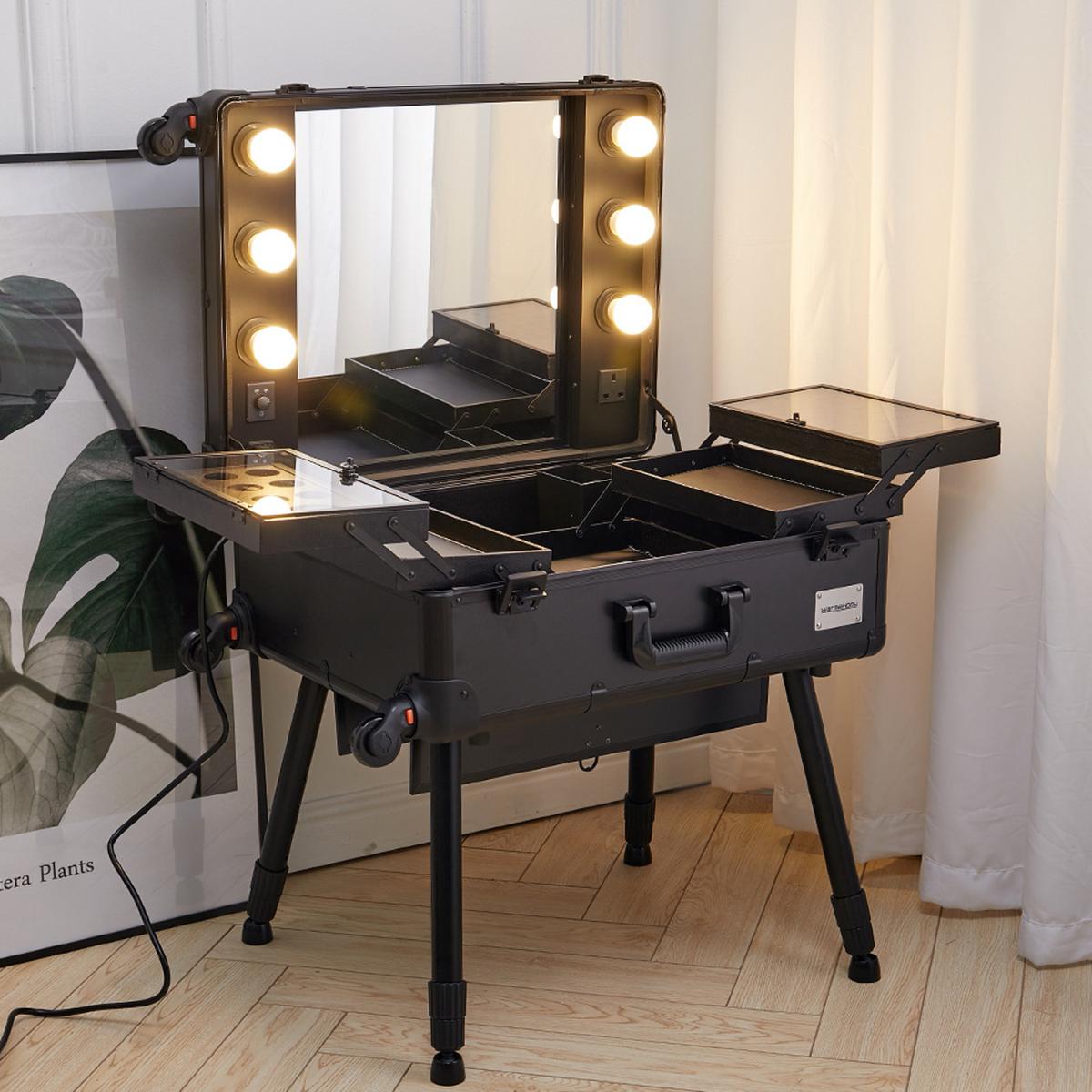 Makeup Case with Mirror Light  - Black – image 3