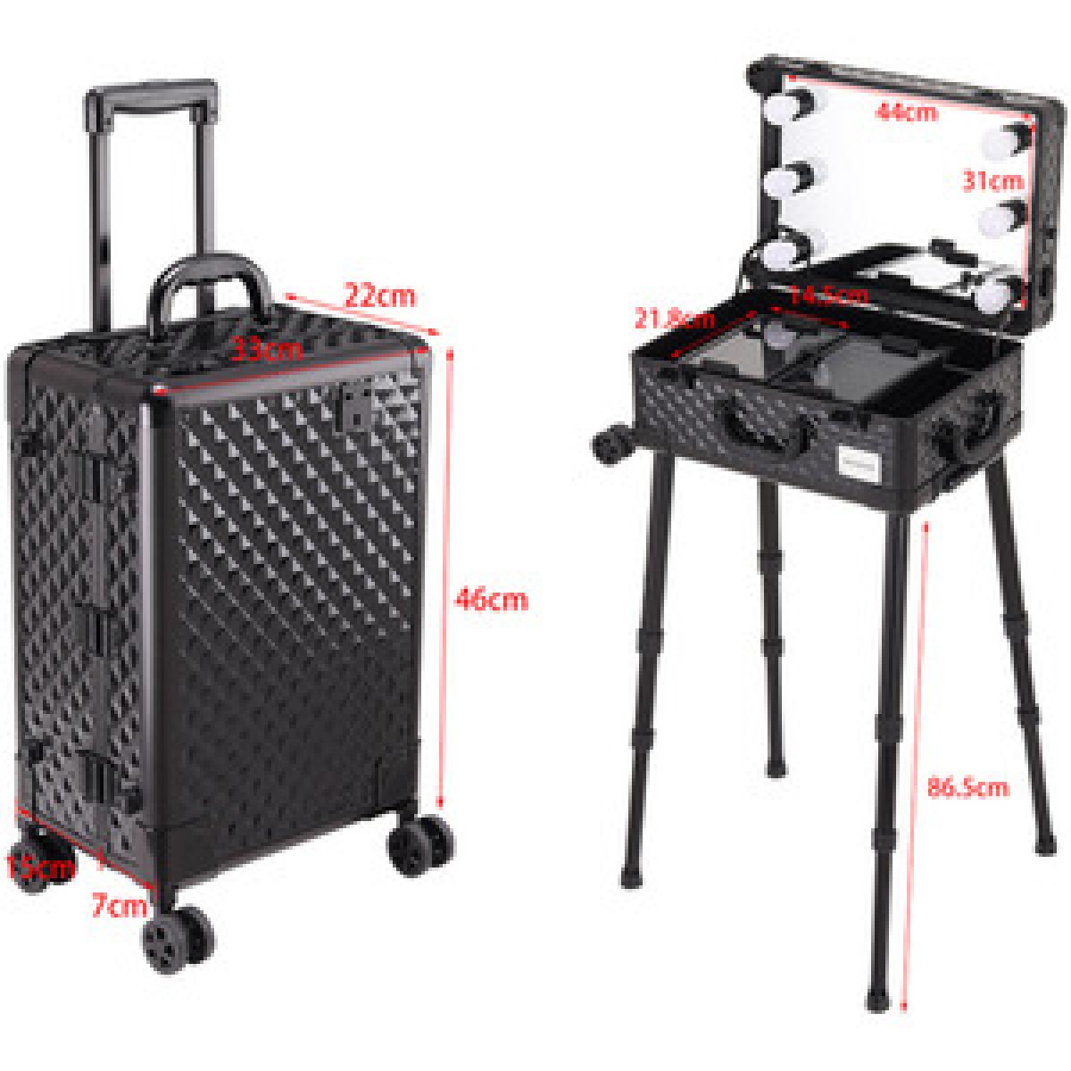 Makeup Case with Mirror Light  - Black – image 7