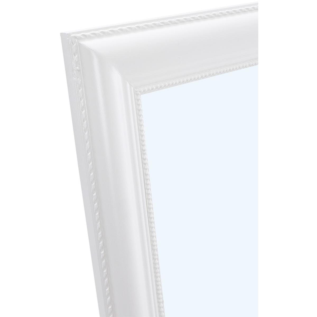 Modern Wood Beveled Elegant Black Floor Mirror - White – image 2
