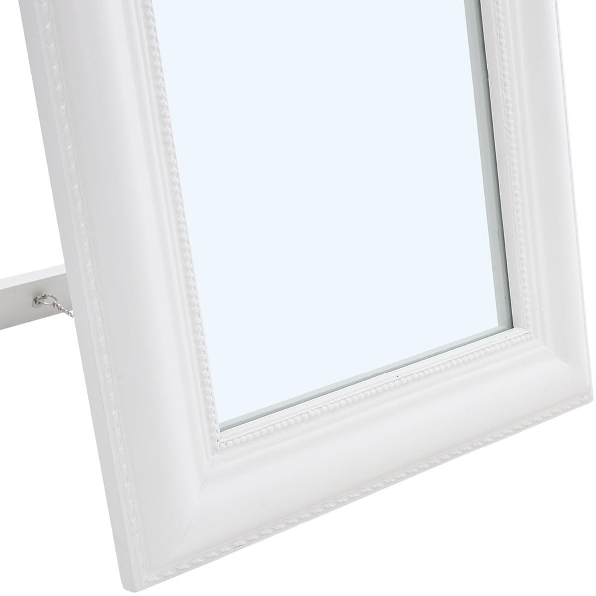 Modern Wood Beveled Elegant Black Floor Mirror - White – image 3