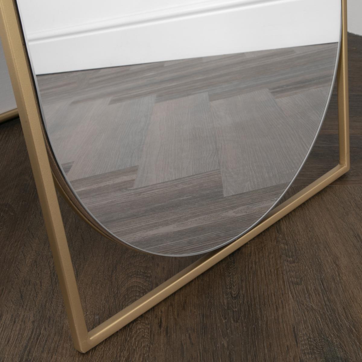 Gold Floor Standing Mirror with Rounded Detail - Gold – image 4