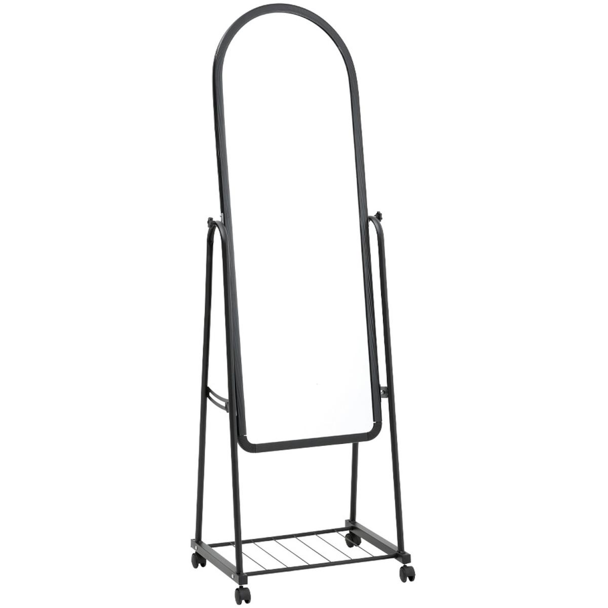 Mobile Arched Full Length Dressing Mirror with Bracket - Black / 45cm W x 160cm H – image 2