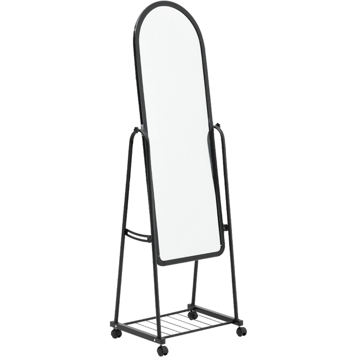 Mobile Arched Full Length Dressing Mirror with Bracket - Black / 45cm W x 160cm H – image 3