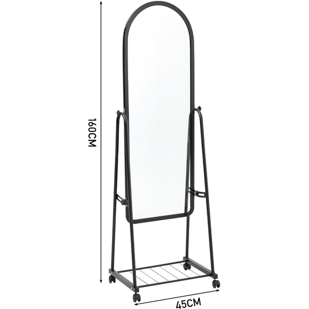 Mobile Arched Full Length Dressing Mirror with Bracket - Black / 45cm W x 160cm H – image 7