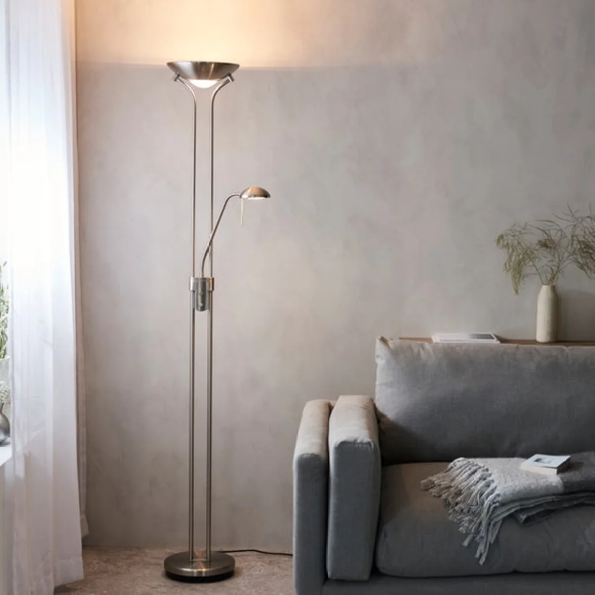 Return - Vogue Rome Mother & Child Floor Lamp, Nickel – image 1