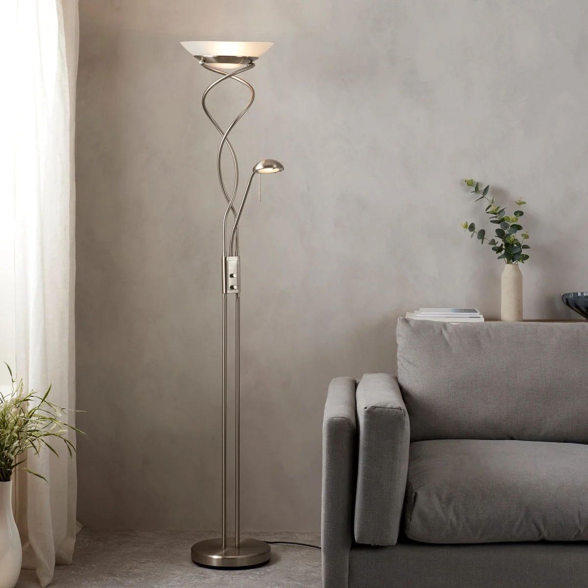 Monaco Mother & Child Floor Lamp Satin Chrome – image 1