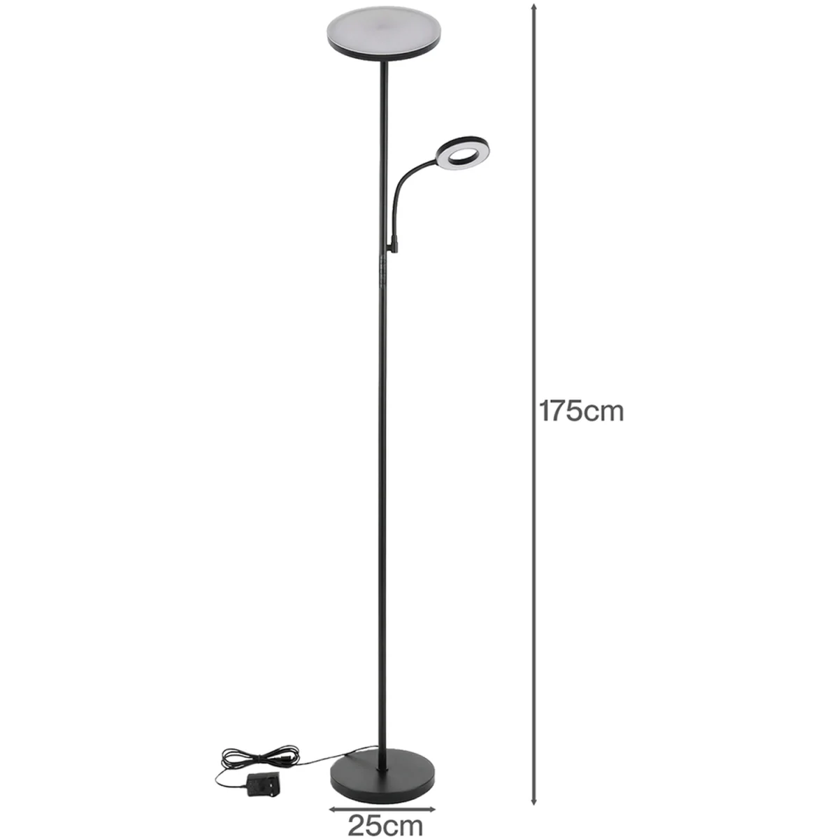Emitto Mother Child Floor Lamp Uplighter Adjustable Reading Light Remote - Black – image 7