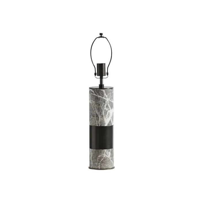 Aura Table Lamp, Marble & Burnished Nickel, Light - Andrew Martin