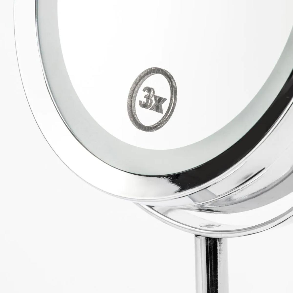 Portable Magnifying Mirror Table Lamp, Chrome – image 5