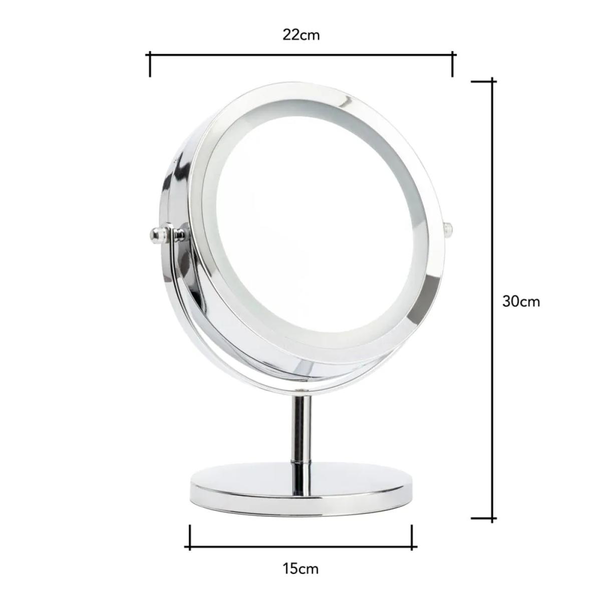 Portable Magnifying Mirror Table Lamp, Chrome – image 6
