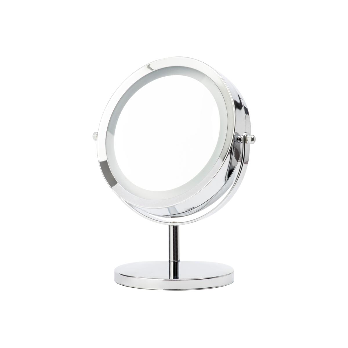 Portable Magnifying Mirror Table Lamp, Chrome – image 1
