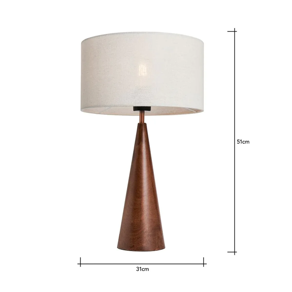 Clyde Wooden Table Lamp, Brown – image 7