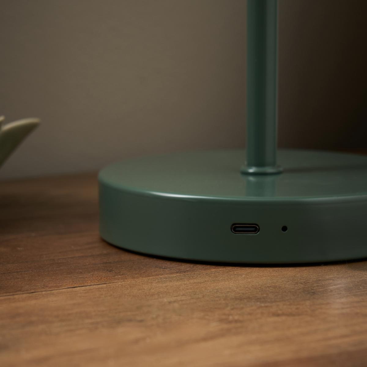 Alesia Rechargeable Mushroom Table Lamp, Green – image 8