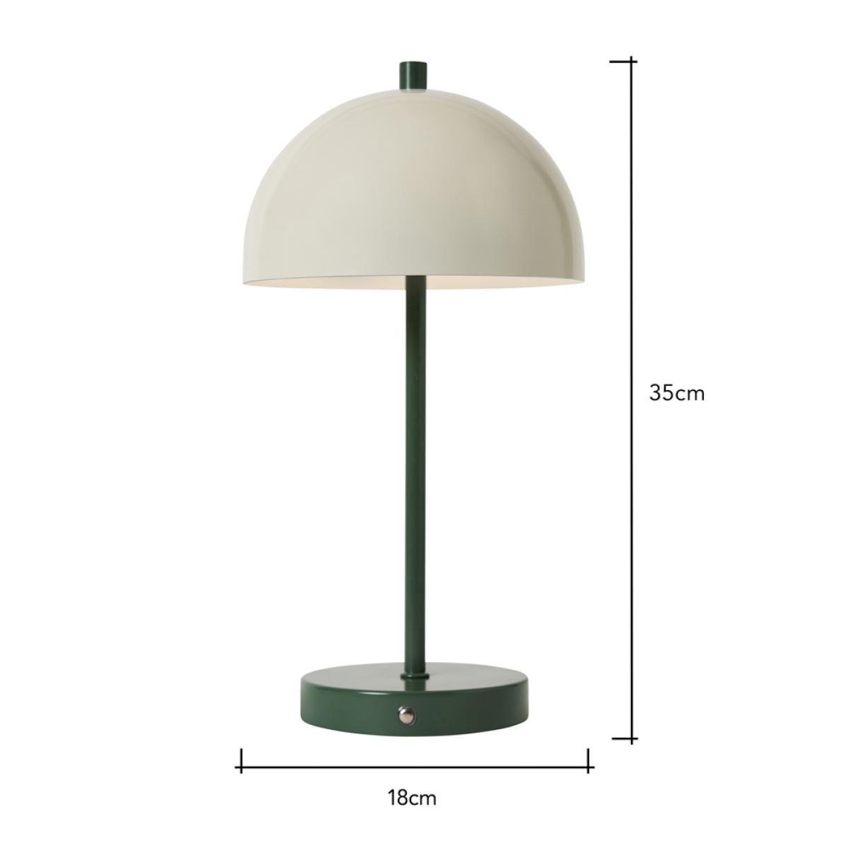 Alesia Rechargeable Mushroom Table Lamp, Green – image 9