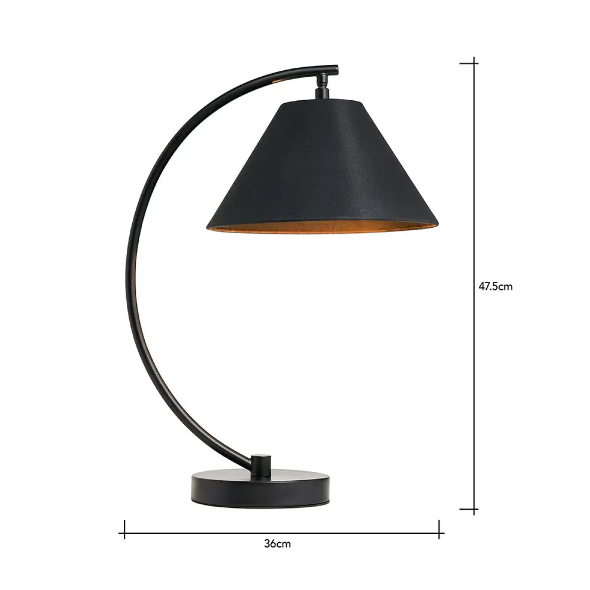 Nellie Curved Table Lamp, Matte Black – image 9