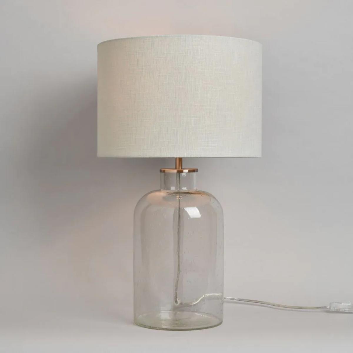 Gracie Bubble Glass Table Lamp with Grey Shade, Chrome – image 3