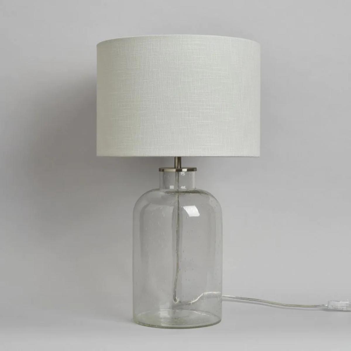 Gracie Bubble Glass Table Lamp with Grey Shade, Chrome – image 4