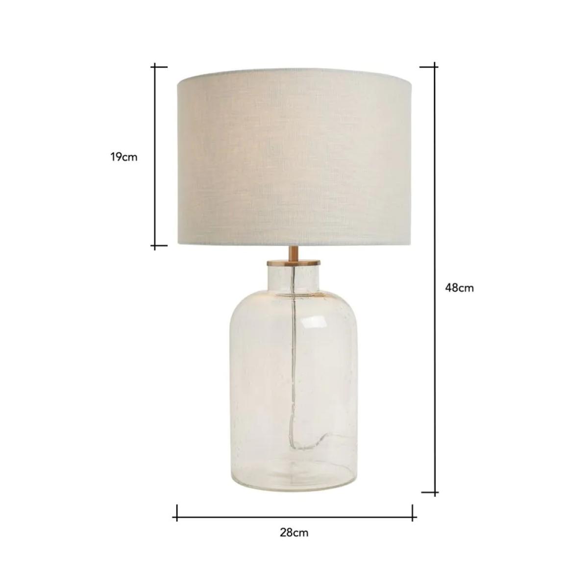 Gracie Bubble Glass Table Lamp with Grey Shade, Chrome – image 6