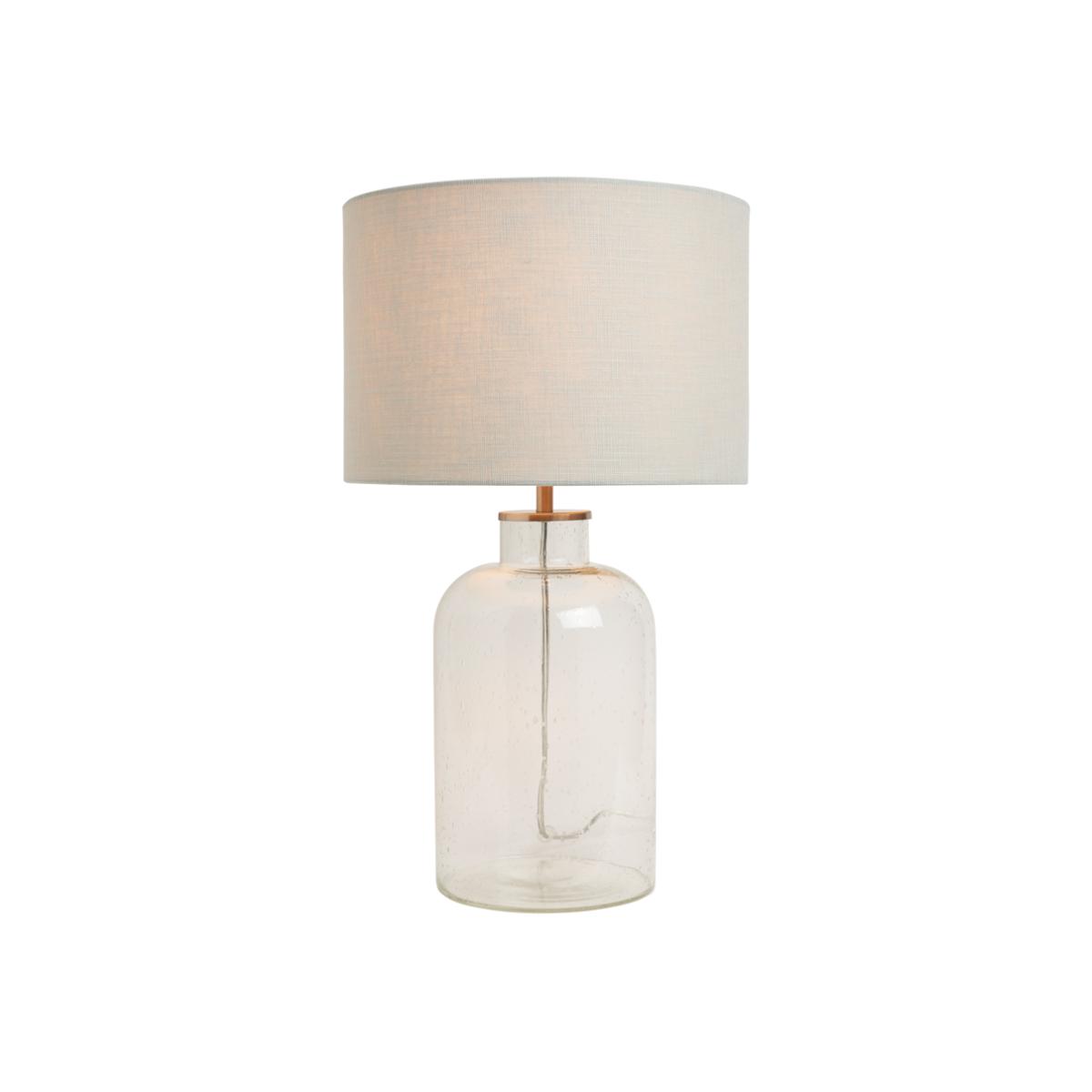 Gracie Bubble Glass Table Lamp with Grey Shade, Chrome – image 1