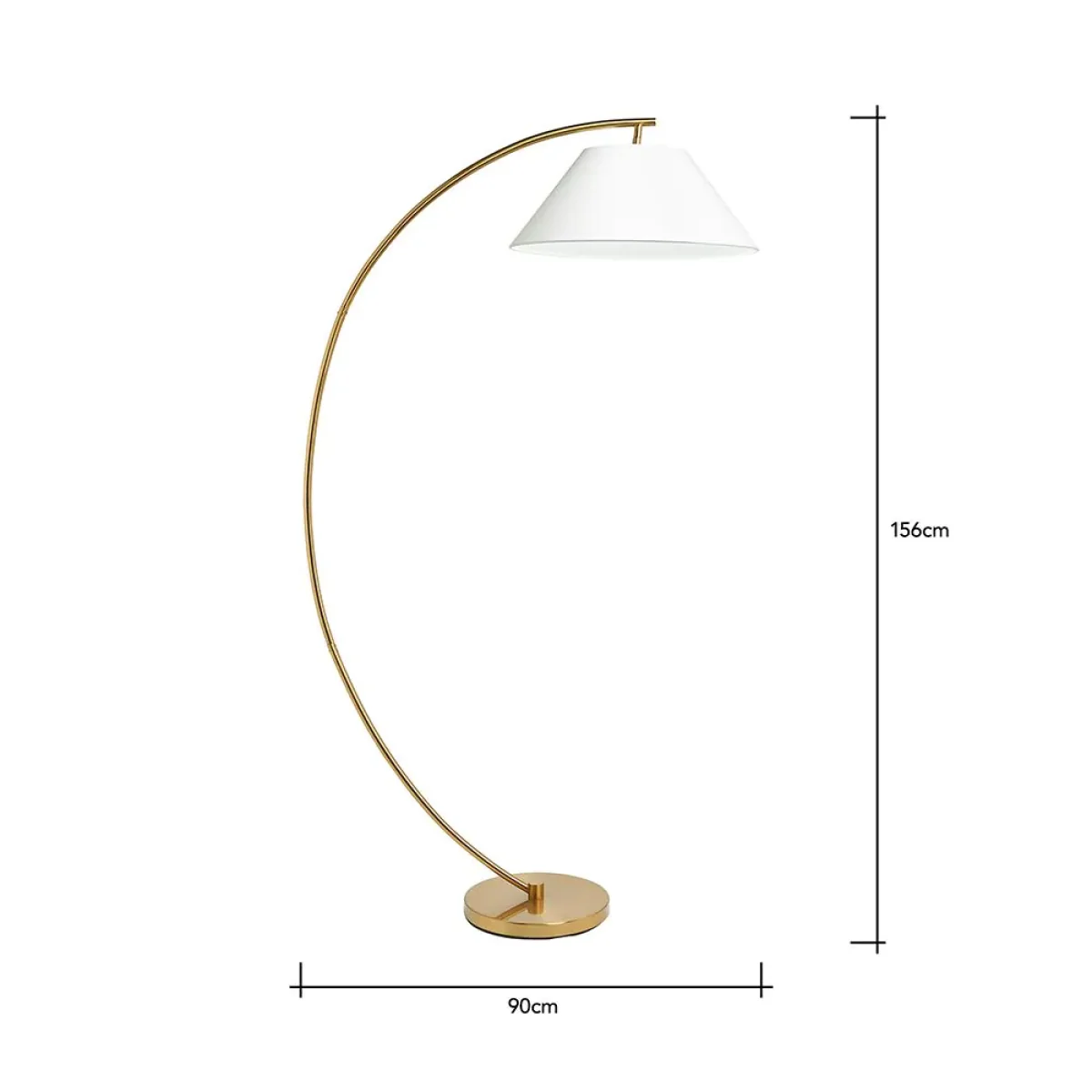 Nellie Curved Floor Lamp, Satin Brass – image 7