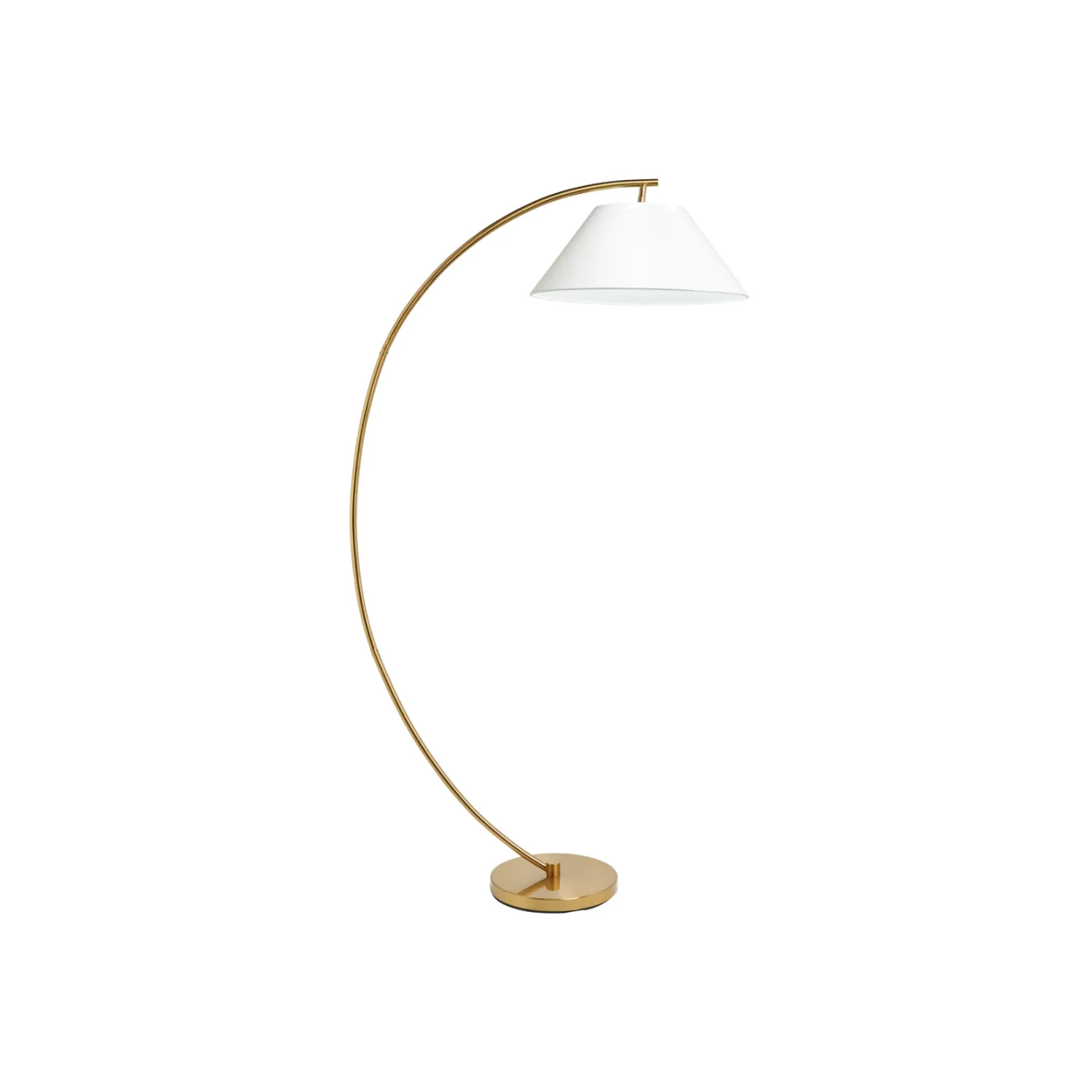Nellie Curved Floor Lamp, Satin Brass – image 1