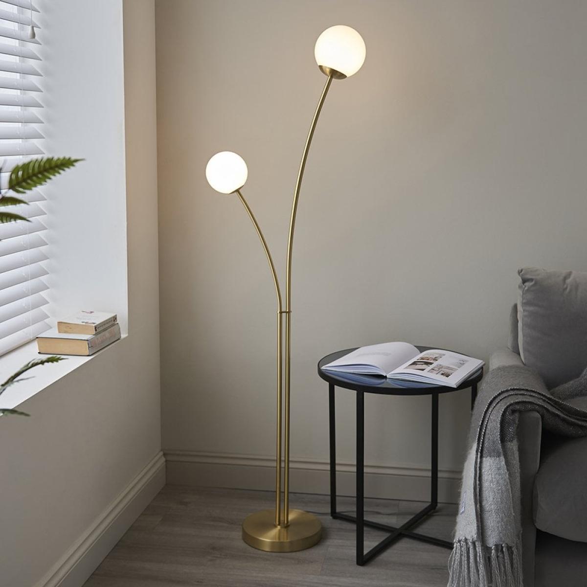 £30 Off Bloom Floor Lamp, Opal & Brass – image 2