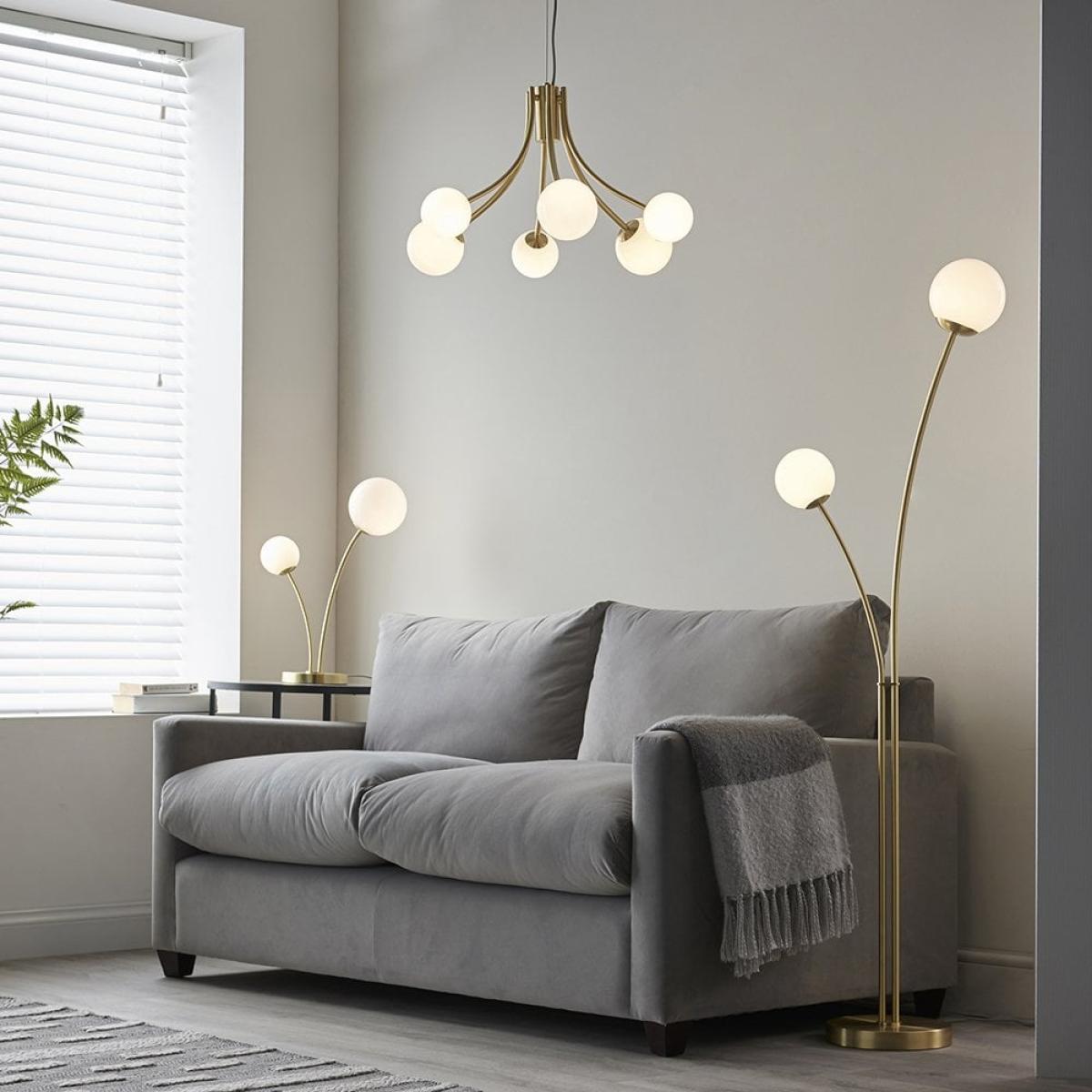 £30 Off Bloom Floor Lamp, Opal & Brass – image 3