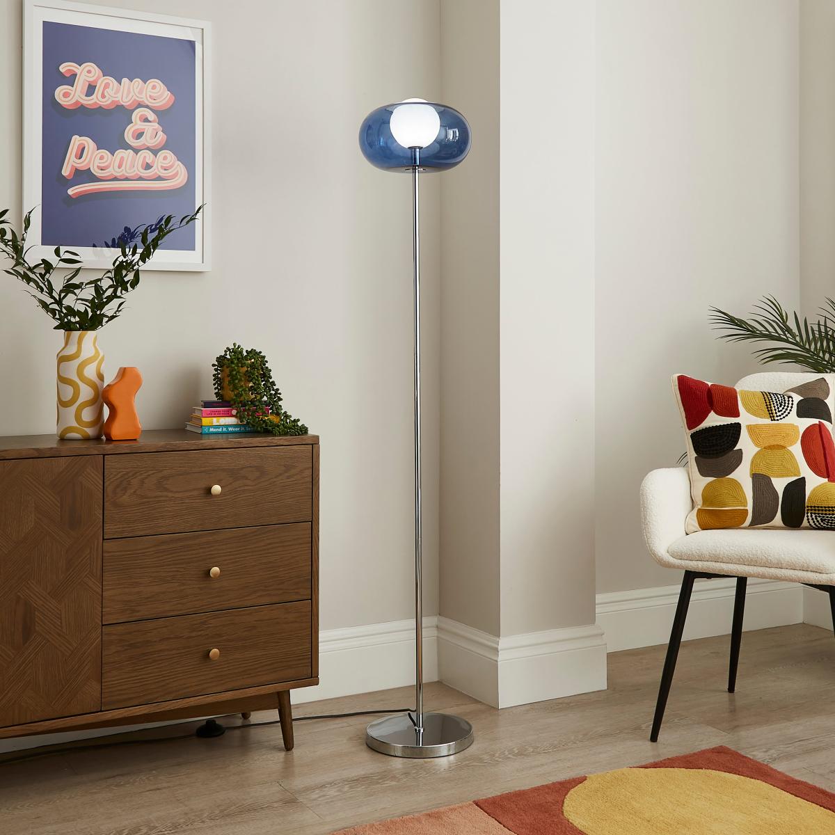 Elements Bennett Floor Lamp Silver – image 2