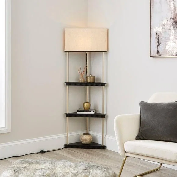 Georgi Shelved Corner Floor Lamp – image 1