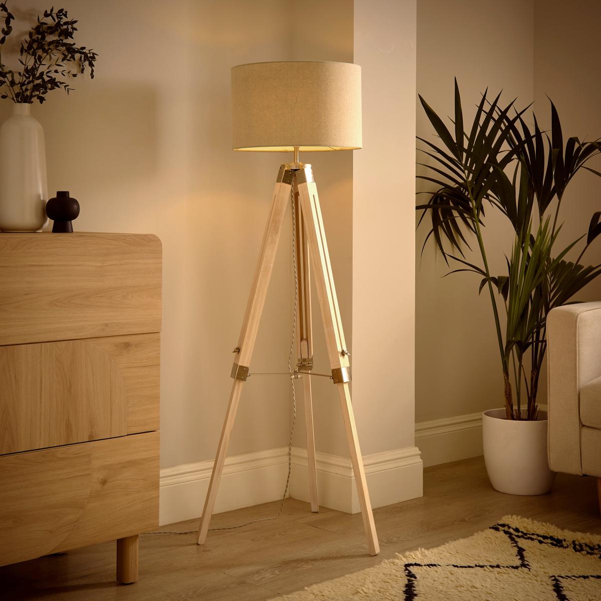 Return - Trio Tripod Floor Lamp, Light Wood – image 3