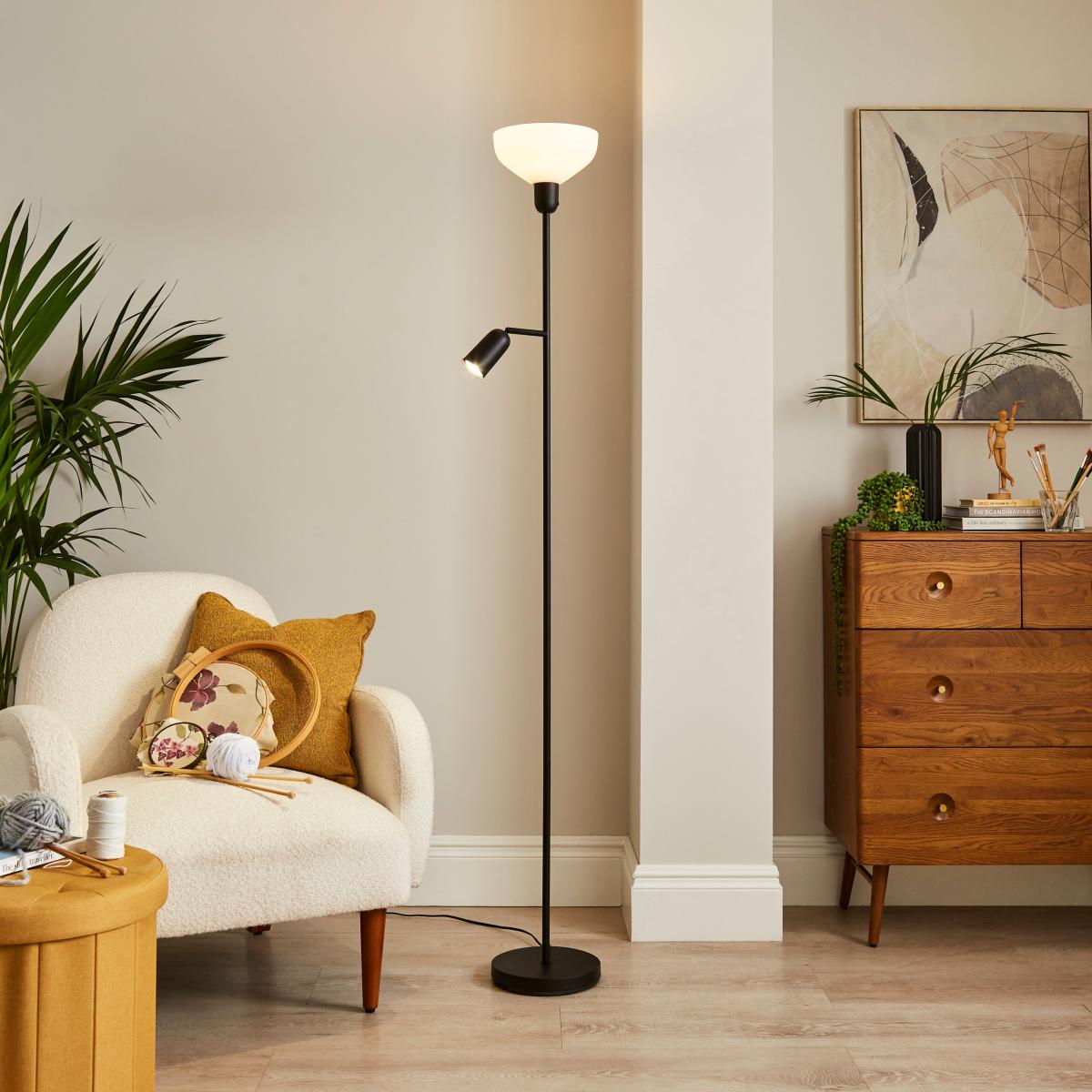 Industrial Mother & Child Adjustable Floor Lamp Black – image 2