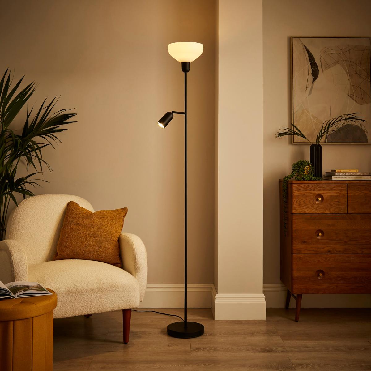 Industrial Mother & Child Adjustable Floor Lamp Black – image 3