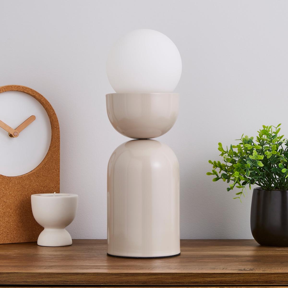 Elements Lunebar Touch Table Lamp White Sand – image 2