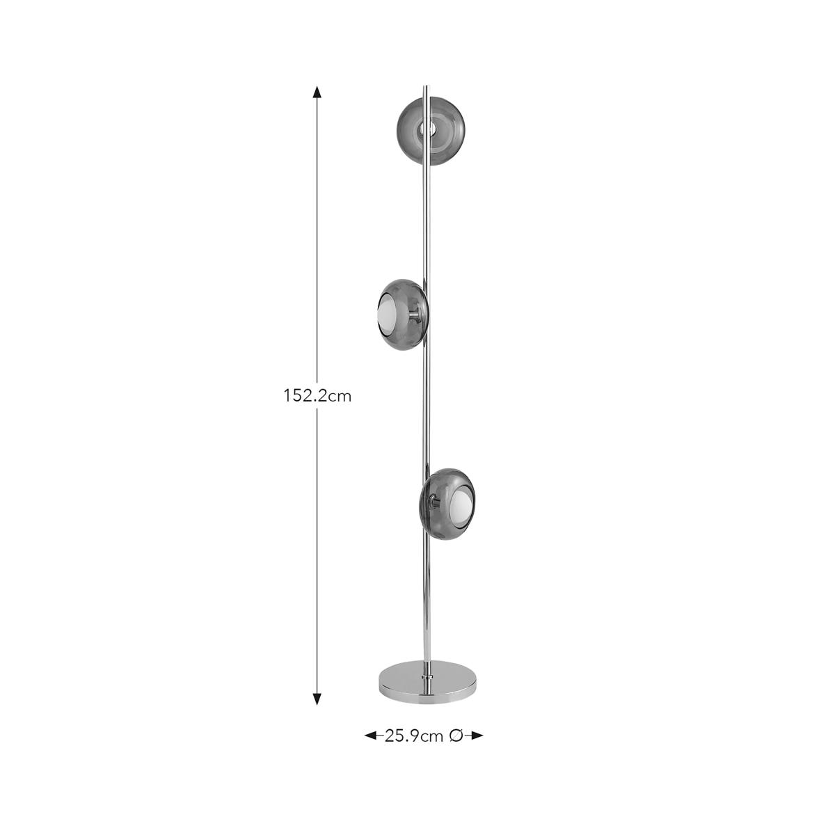 Elements Bennett 3 Light Floor Lamp Silver – image 6