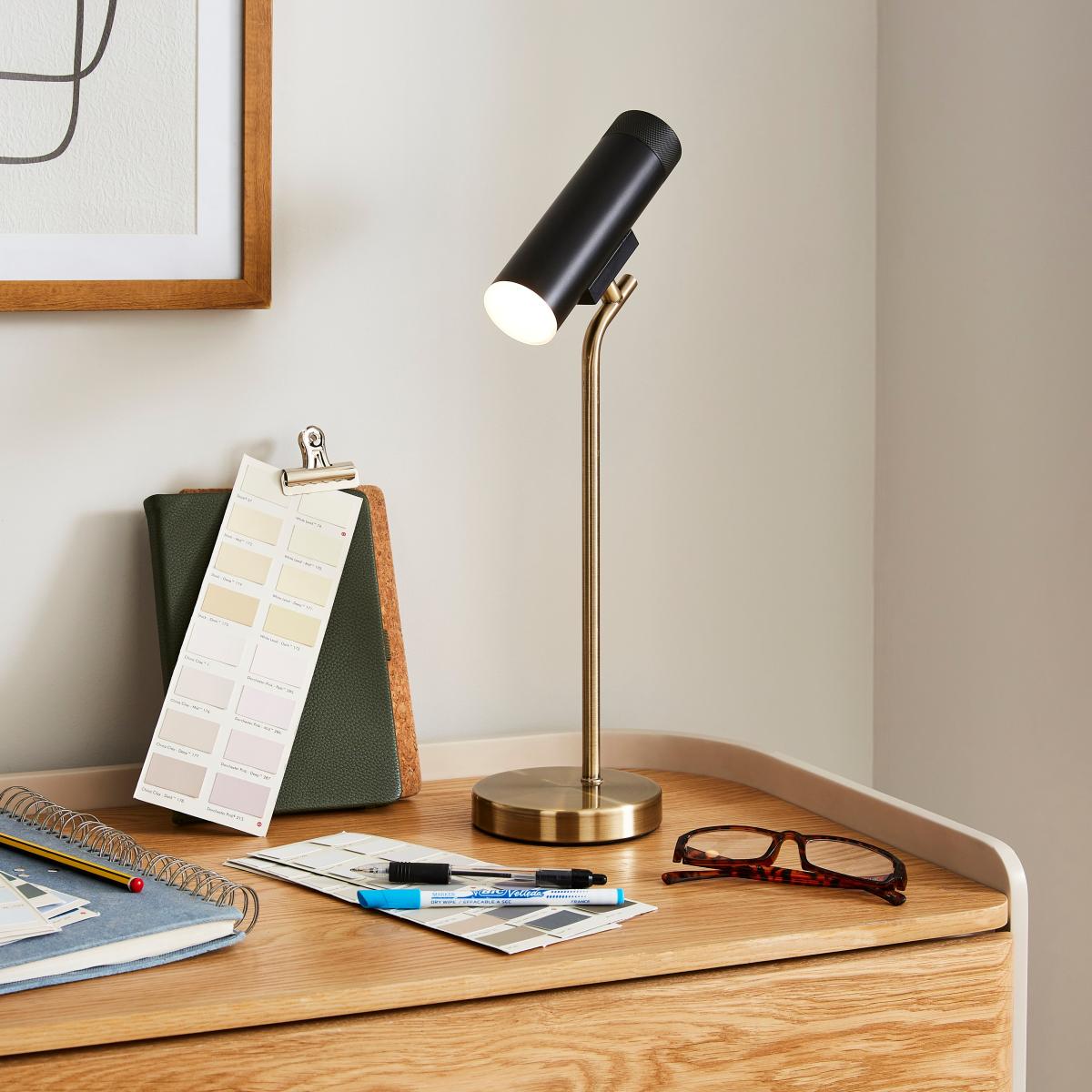 Leo Tubular Rechargeable Touch Dimmable Table Lamp Black – image 2