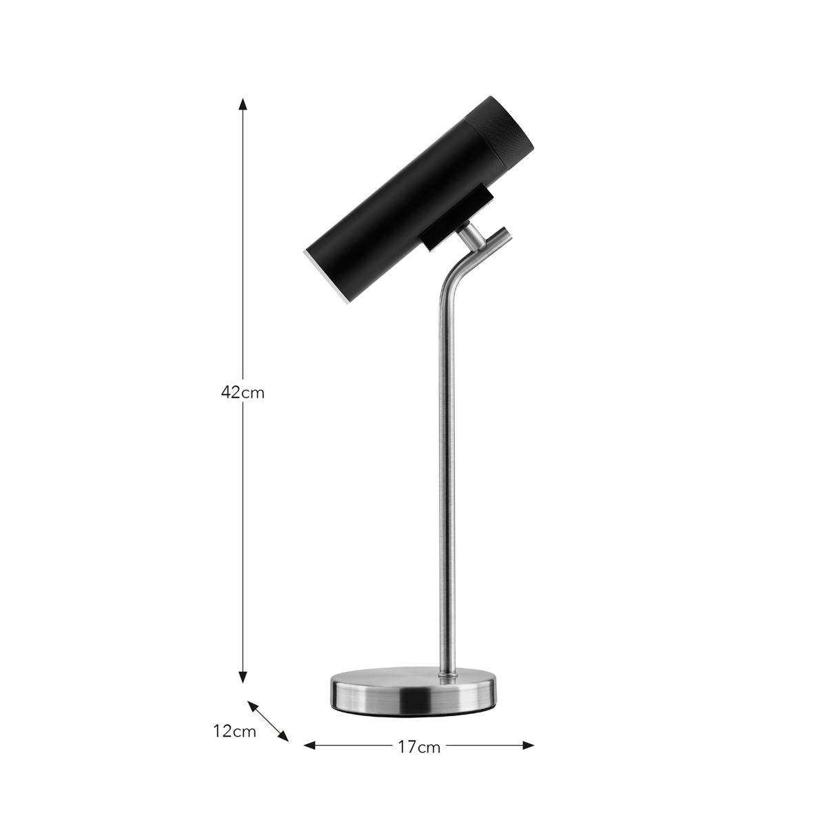 Leo Tubular Rechargeable Touch Dimmable Table Lamp Black – image 5