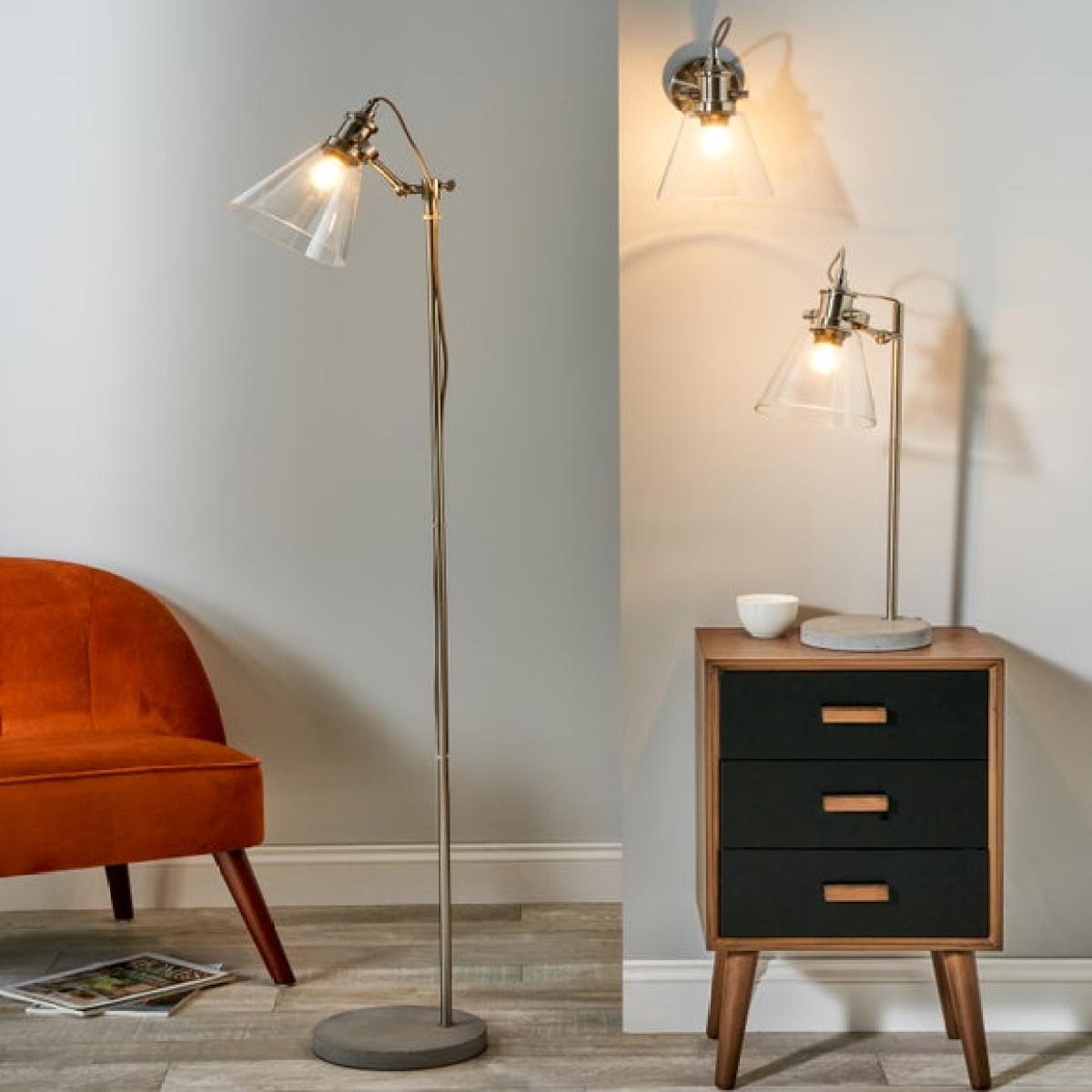 Return - Chaplin Concrete & Brushed Chrome Floor Lamp – image 1