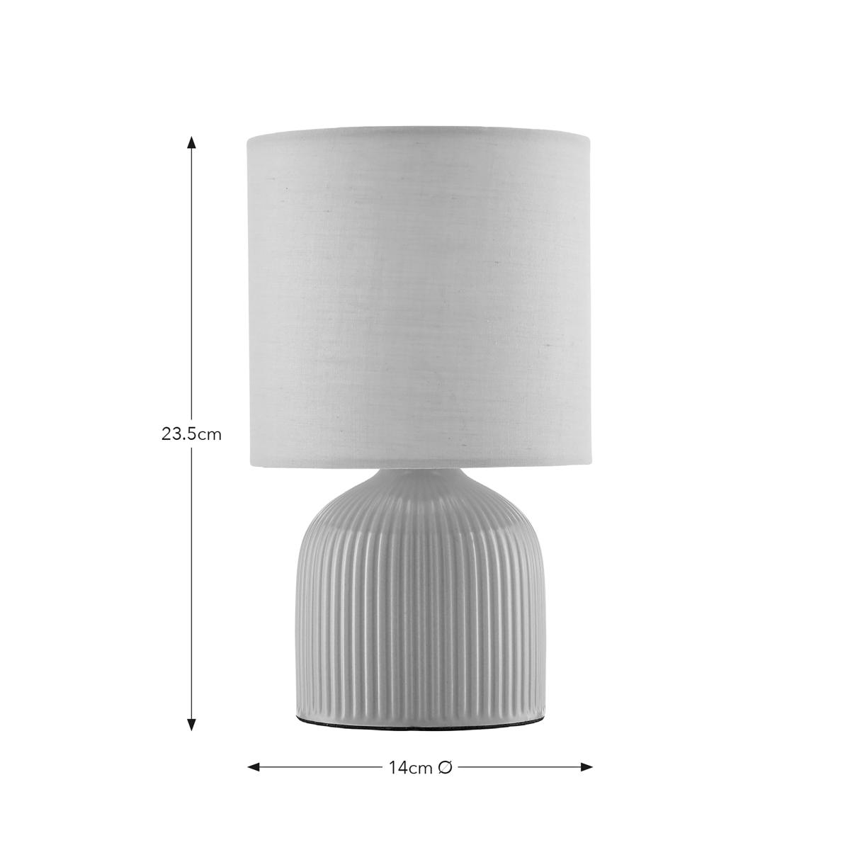Hebe Ribbed Ceramic Table Lamp Pacific Blue – image 7