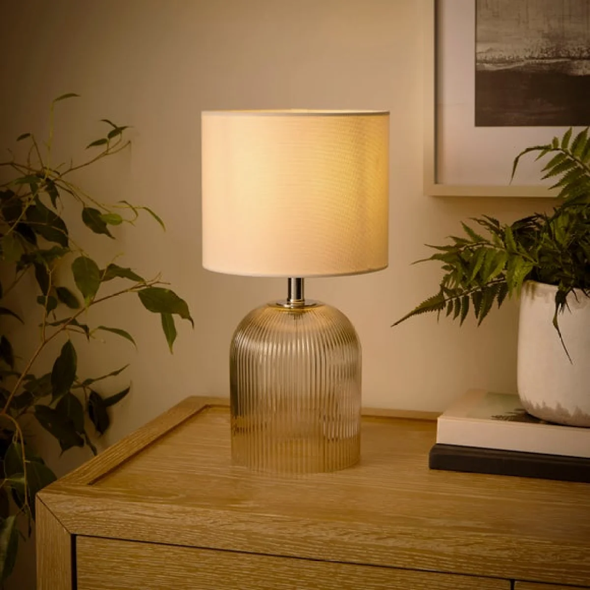 Ribbed Glass Table Lamp – image 2